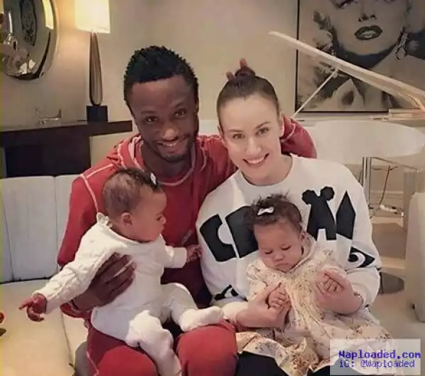Cute new photo of Mikel Obi, his babymama & their twin daughters